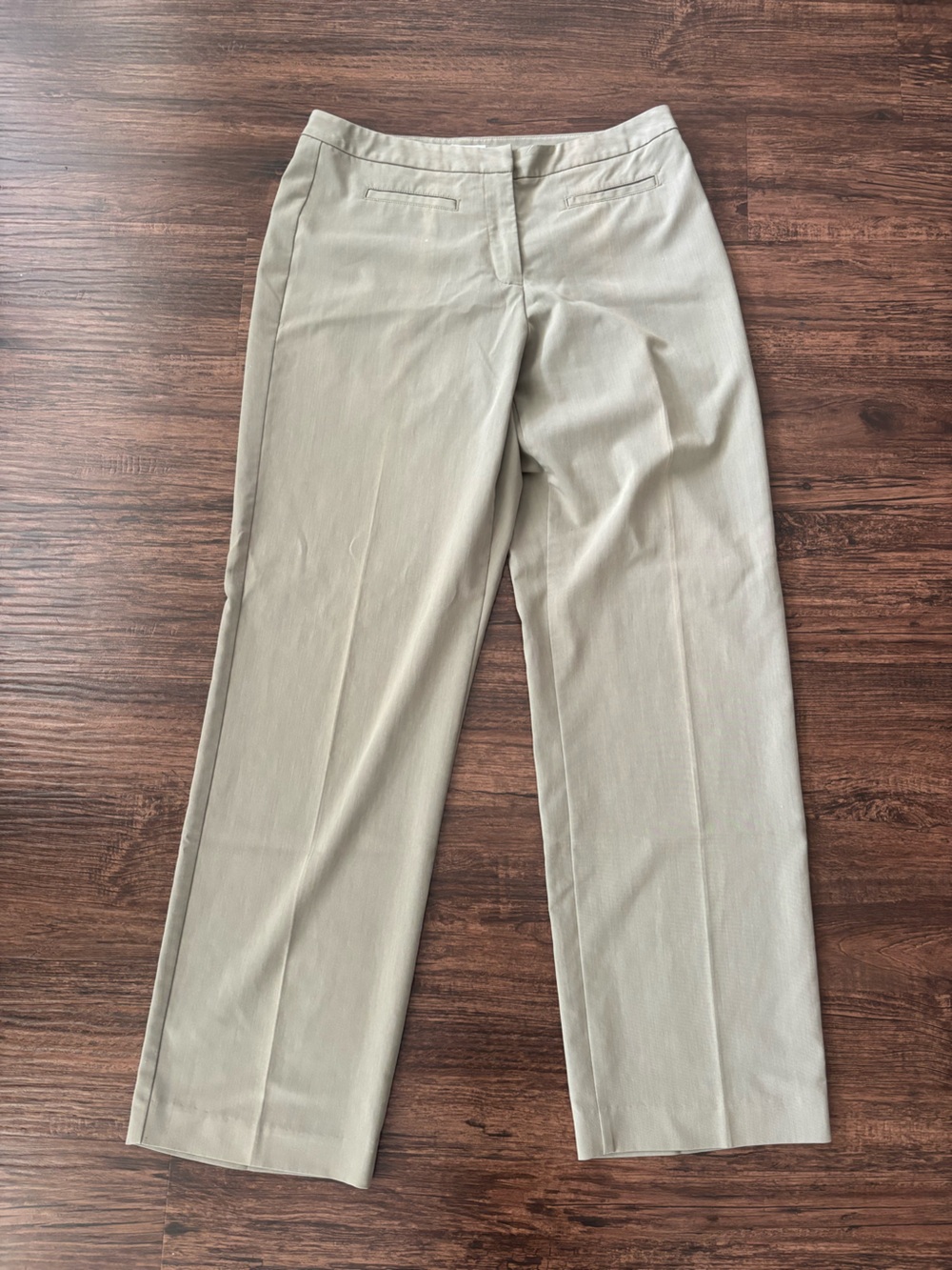 Liz Claiborne Sage Green Straight-Leg Trousers